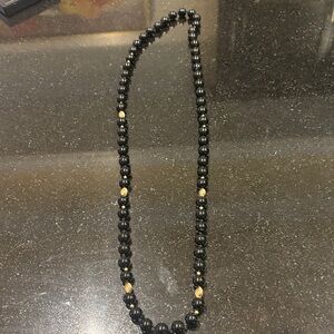 ❤️SALE❤️Elegant Black and Gold Onyx Beaded Necklace